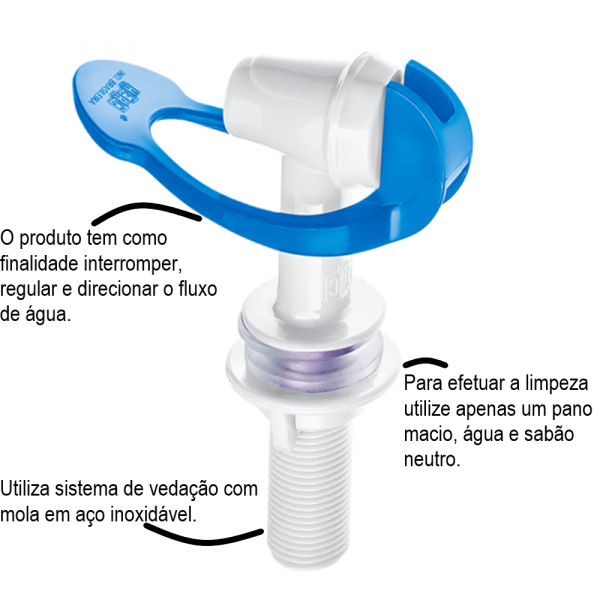 Torneira para Filtro Automática Inferior Azul 1118 Herc