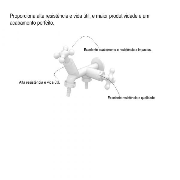 Torneira Plástica Para Tanque E Máquina De Lavar 1/2