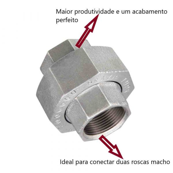 União Galvanizada Com Assento  Em Bronze  3/4