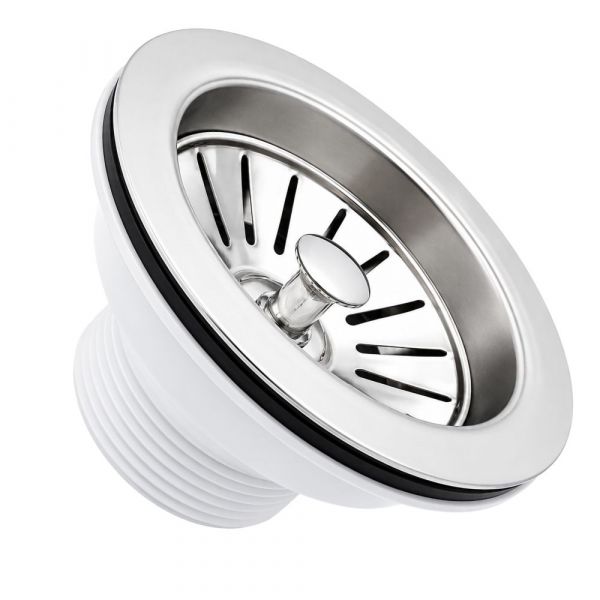 Válvula Pia Americana 3.1/2 Pol. ABS com Inox Metais Premium