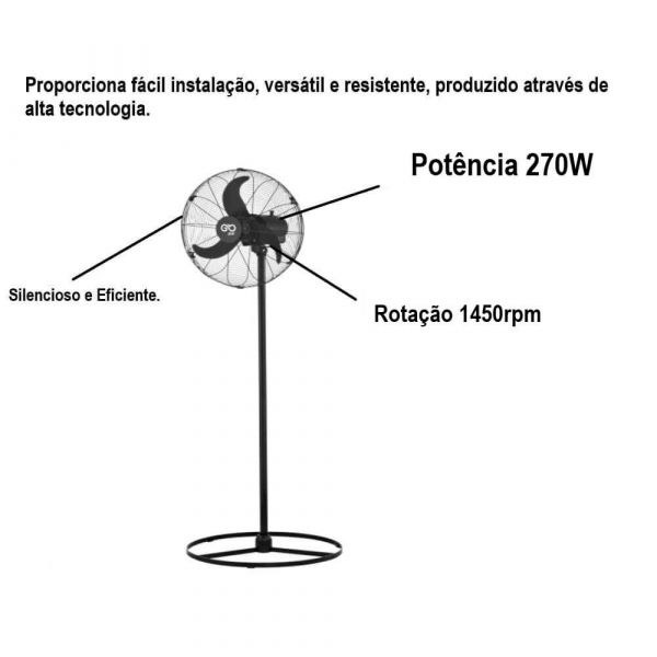 Ventilador de Coluna V70CPR 70cm Bivolt Giratório Goar
